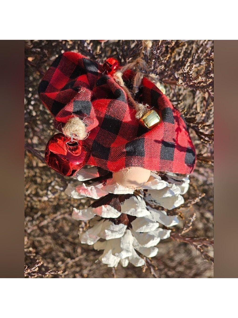 Hand Crafted Gnome Ornament Pine Cone #PC2